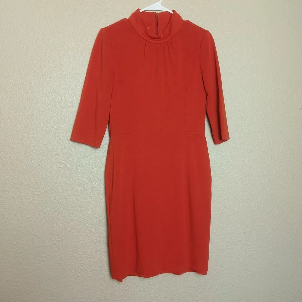 Kay Unger dress size 8 women's orange color 3/4 sleeves knee length - Picture 1 of 13